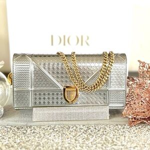 Dior Diorama Bag Silver With Gold Hardware